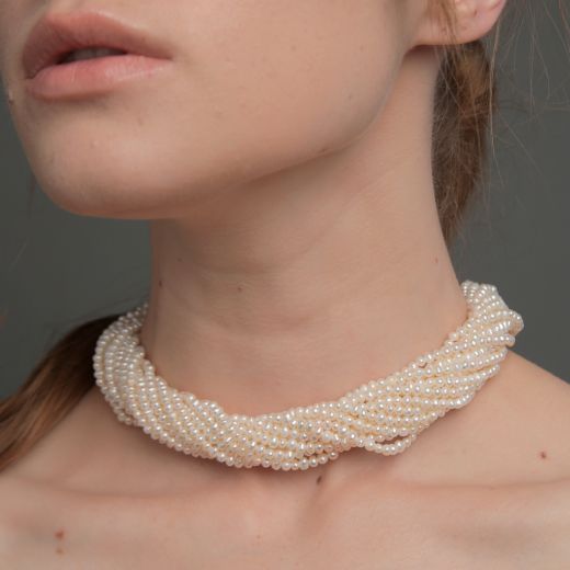Baby pearl choker necklace