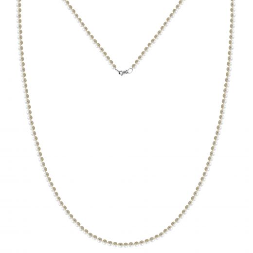 Silver necklace with pearls 120 cm 3Л449-0602