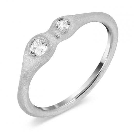 Silver ring ZARINA white rhodium