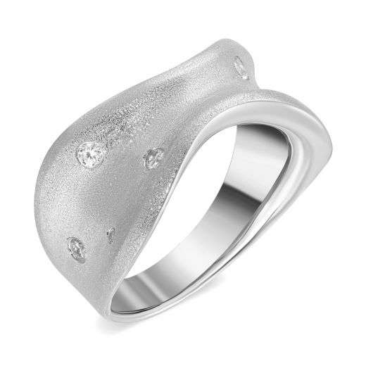 Silver ring ZARINA white rhodium