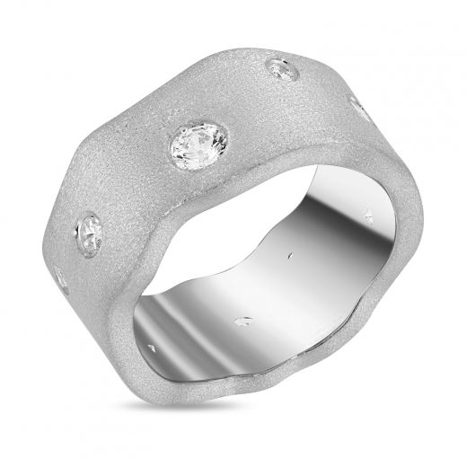 Silver ring ZARINA white rhodium
