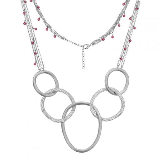 Silver necklace ZARINA white rhodium