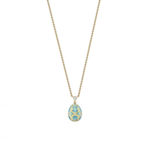 Necklace with diamonds and enamel in yellow gold 8-222 916