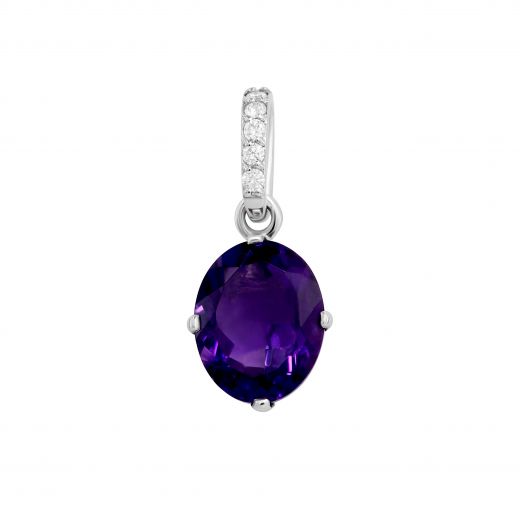 Hanging with diamonds and amethyst with white gold 8-227 749