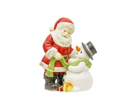 Statuette Santa Claus and Snowman Goebel
