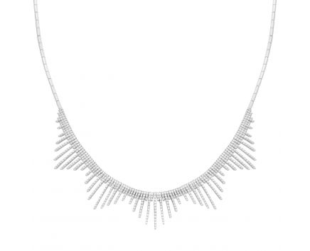 Necklace with diamonds in white gold 1-005 165