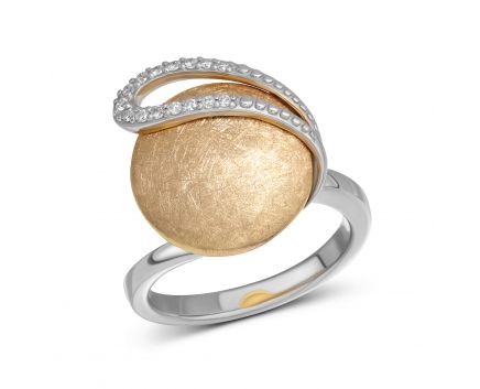 Кольцо с бриллиантами в комбинации белого и розового золота 1-008 745