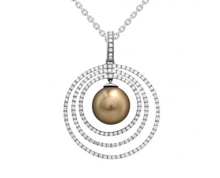 Hanging with diamonds and pearls with white gold 1-014 690