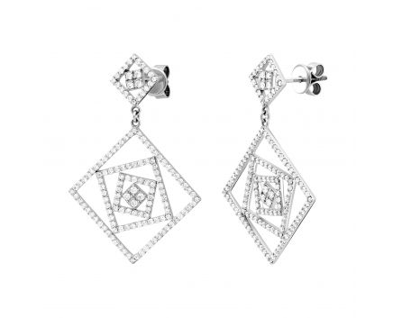 Earrings with diamonds in white gold 1-019 452