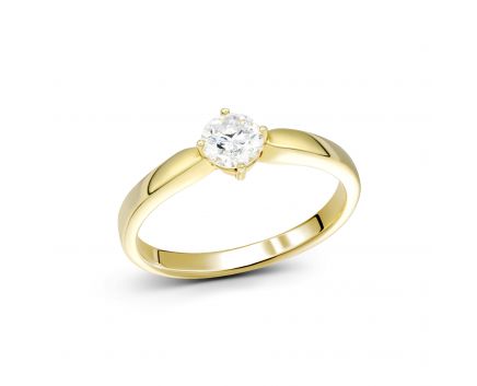 Кольцо с бриллиантом в желтом золоте 1К035-0077