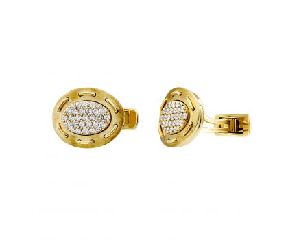 Cufflinks with diamonds in yellow gold 1-022 959