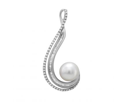 Hanging with diamonds and pearls with white gold 1P041-0029