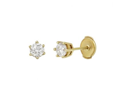 Earrings with diamonds in rose gold 1-007 229