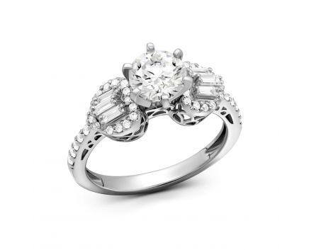 Ring with diamonds in white gold 1-034 760
