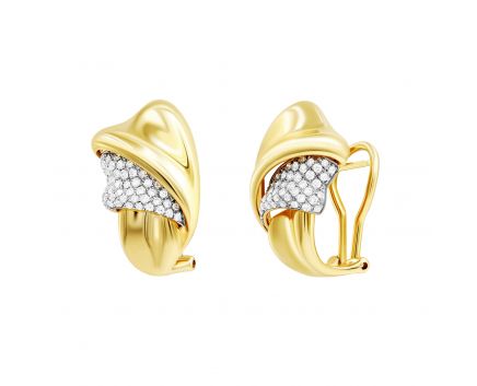 Earrings with diamonds in yellow gold 1-046 625