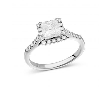 Ring with diamonds in white gold 1-082 176