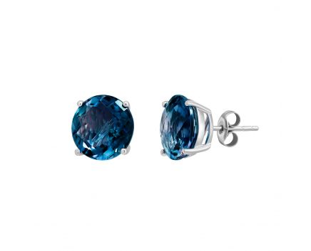 Earrings with topaz in white gold 1-087 008