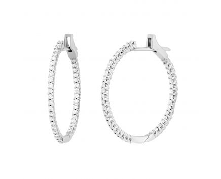 Earrings with diamonds in white gold 1-095 465