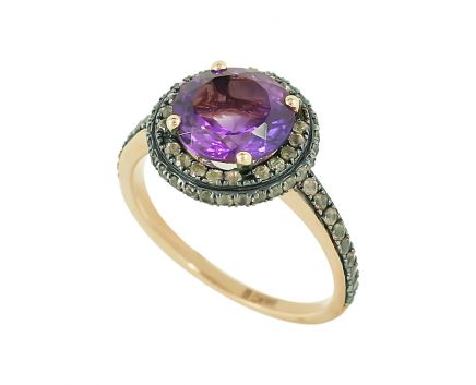Ring with diamonds and amethyst 1-097 904