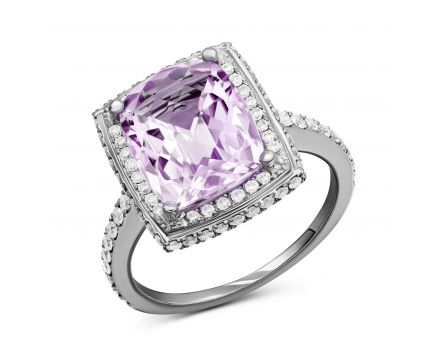 Ring with diamonds and amethyst 1К034-0751