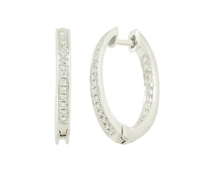 Сережки з діамантами у білому золоті 1-106 368