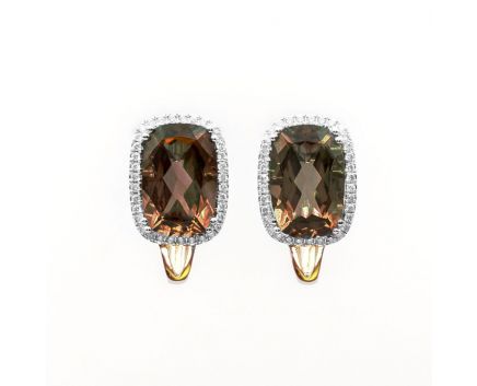 Earrings with diamonds and wild quartz 1-110 168