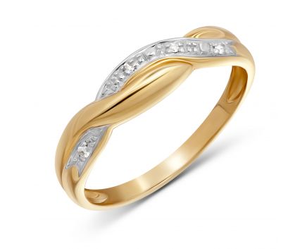 Ring with diamonds in ivory gold 1К032-0926