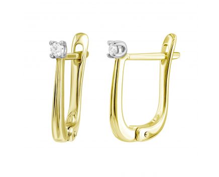 Diamond earrings from yellow gold 1С032-0816