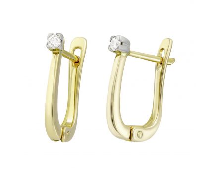 Earrings with diamonds in a combination of white and yellow gold 1-112 939