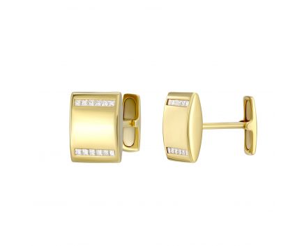 Cufflinks with diamonds and yellow gold 1-113 031