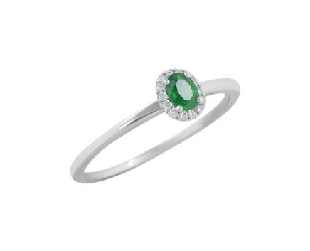 Ring with diamonds and emeralds 1К036-0286