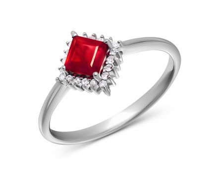 Taira ring with diamonds and ruby