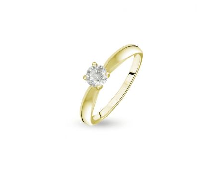 Yellow gold ring with a diamond 1-118 162