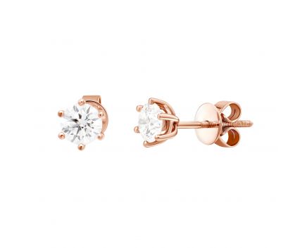 Earrings with diamonds in rose gold 1-118 584