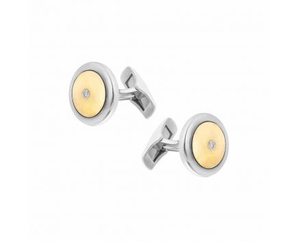 Cufflinks with diamonds in a combination of white and yellow gold 1-118 628