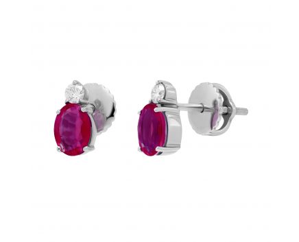 Earrings with diamonds and rubies 1С441-0061