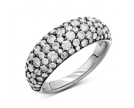 Ring with diamonds in white gold 1К113-0098