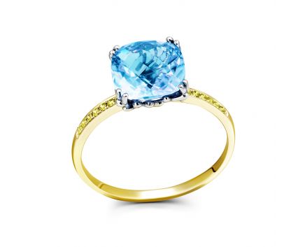 Ring with yellow sapphires and topaz 1-126 386