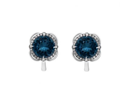 Earrings with topazes and diamonds 1-126 677