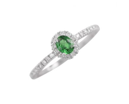 Rings with diamonds and emeralds in white gold 1-148 780