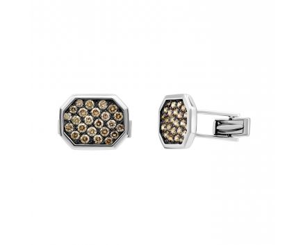 Cufflinks with diamonds in white gold 1Z759-0003