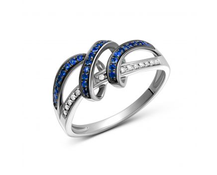 Ring with diamonds and sapphires in white gold 1-138 498