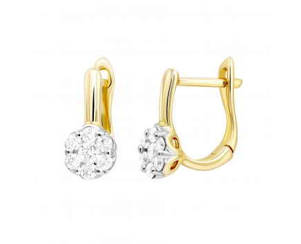 Earrings with diamonds in yellow gold 1-140 082