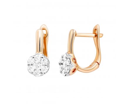 Earrings with diamonds in rose gold 1-140 091