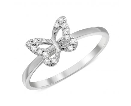 White gold ring with diamonds 1-140 842