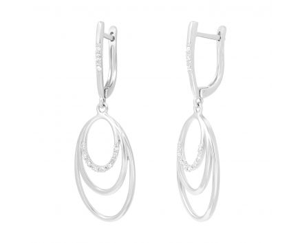 White gold earrings with diamonds Aura