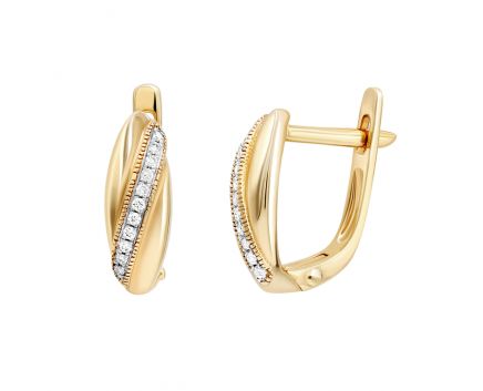 Earrings with diamonds in rose gold 1-143 177