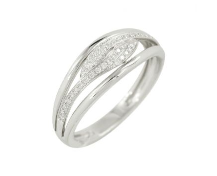 Ring with diamonds in white gold 1-148 142