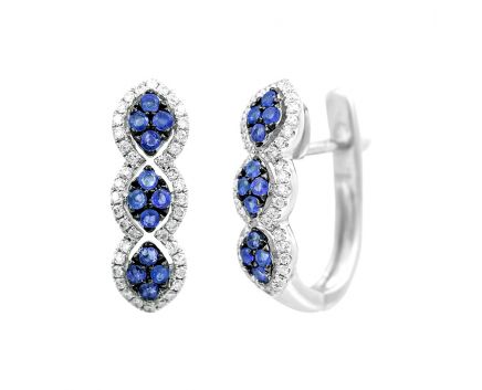 Earrings with diamonds and sapphires 1-148 600