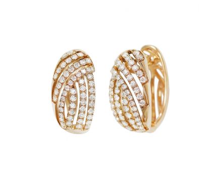 Earrings with diamonds in rose gold 1-148 640